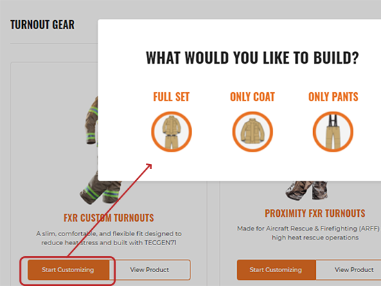 Start Customizing_Product Selection
